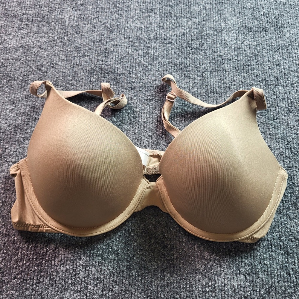 Ellen Tracy 34C T Shirt Bra Beige Everyday Underwire Adjustable Straps